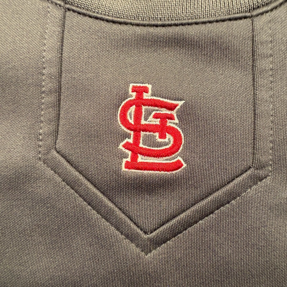 Majestic Authentic St Louis Cardinals MLB Batting Practice Jersey Grey Navy L - Picture 2 of 6